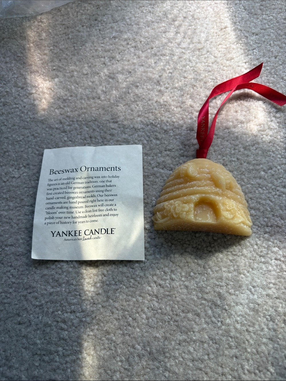 Yankee Candle Beeswax Ornament with Red Ribbon -